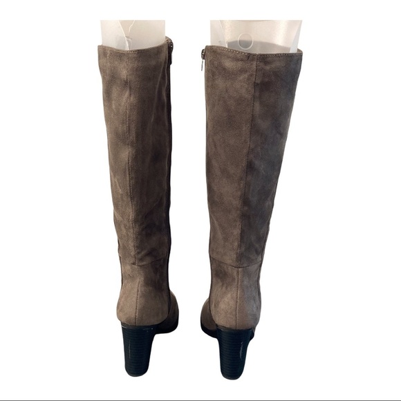 Simply Styled sz 6.5 gray taupe microfiber tall heeled boots - Picture 8 of 16